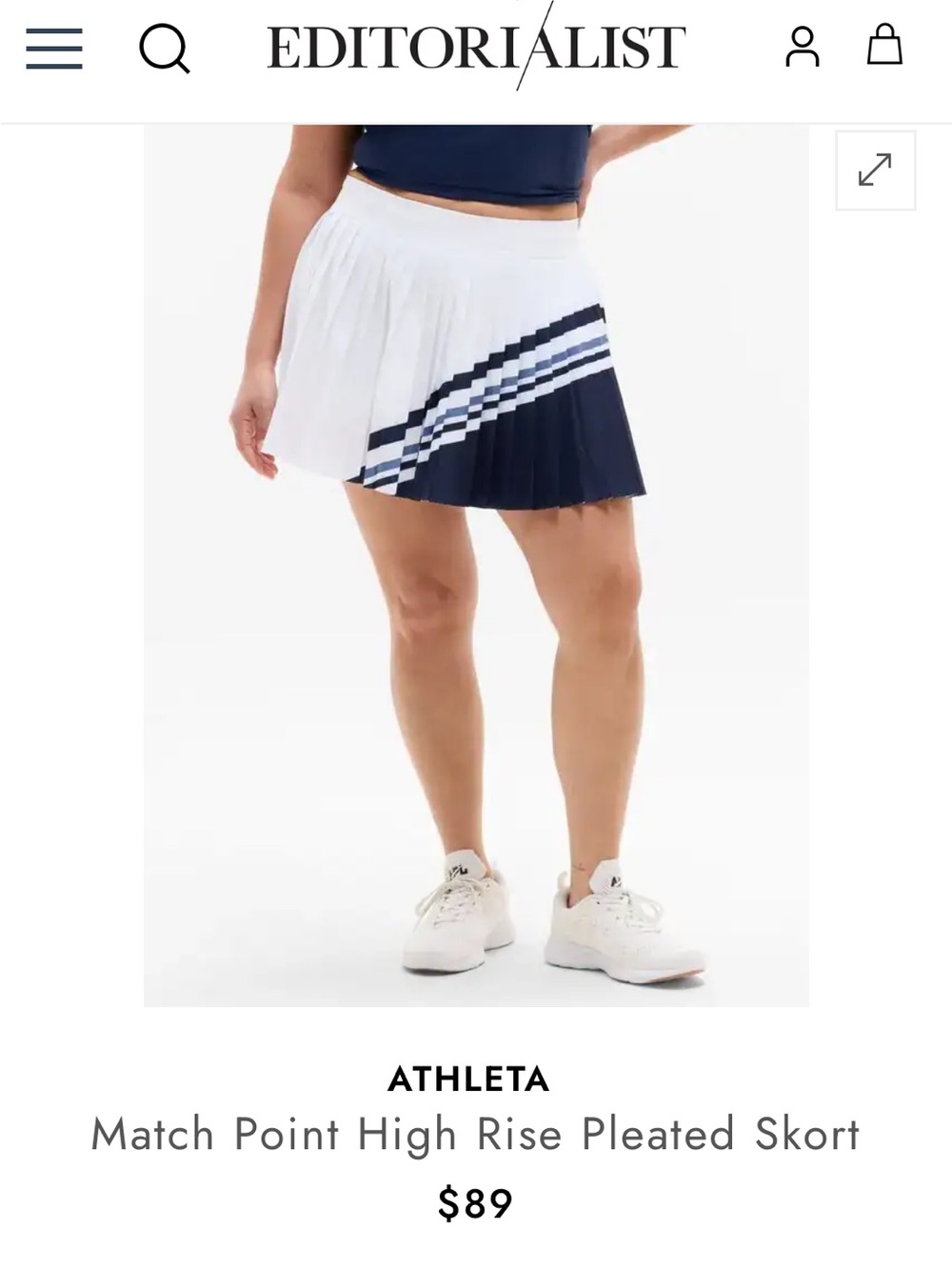 Athleta: Match Point High Rise Pleated Skort - Picture 2 of 9